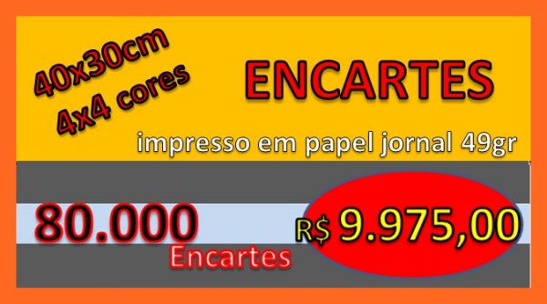 80.000 - ENCARTES 4x4 papel jornal 49gr 40X30cm