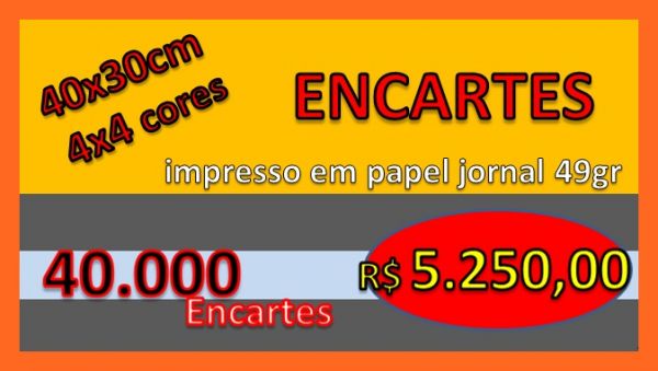 40.000 - ENCARTES 4x4 papel jornal 49gr 40X30cm