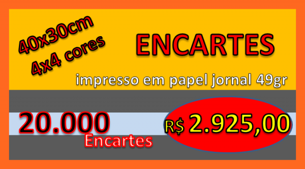 20.000 - ENCARTES 4x4 papel jornal 49gr 40X30cm